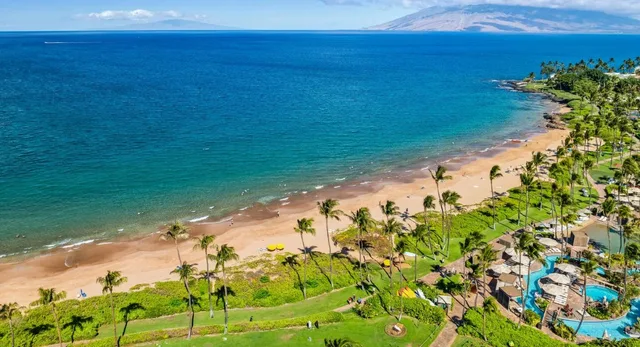 Aerial shot of Wailea beach