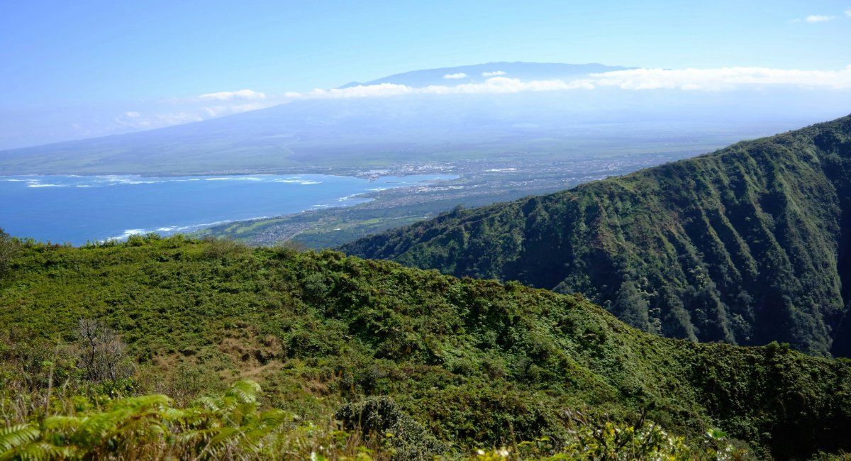 Panoramic view at Waiheʻe Ridge Trail